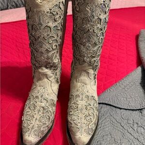 Corral Silver Embellished Cowgirl Boots